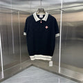 Casablanca Solid Knit Polo Shirt - Navy / White