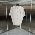 Casablanca Ribbed Knit Button-Down Shirt - White