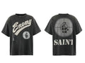 Saint Michael "Enemy" & Target Graphic Vintage T-Shirt - Black