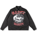 Saint Vanity Bull Graphic Zip Work Jacket - Black