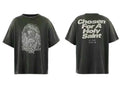 Saint Michael "ETERNAL" Portrait & Text Vintage T-Shirt - Black