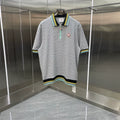 Casablanca Diamond Monogram Knit Polo Shirt - Heather Grey